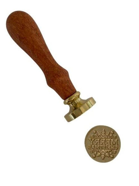 Merry Christmas Wax Seal Stamp, the words Merry Christmas set in a snowflake