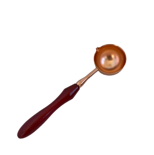Rose Gold Wax Bead Melting Spoon with Rosewood Wooden Handle